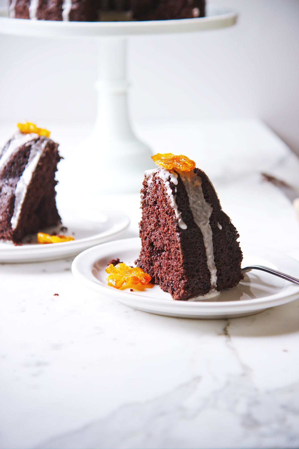 Chocolate and Candied Kumquat Cake | La Pêche Fraîche
