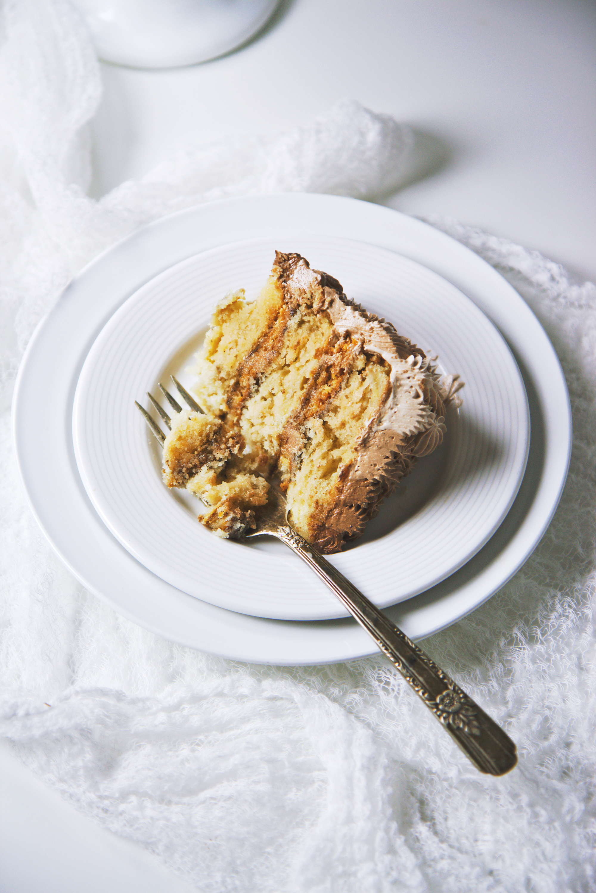 Banana, Almond, Coffee, and Chocolate Cake | La Pêche Fraîche